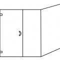 Inline Door with Panel 90 degree Panel